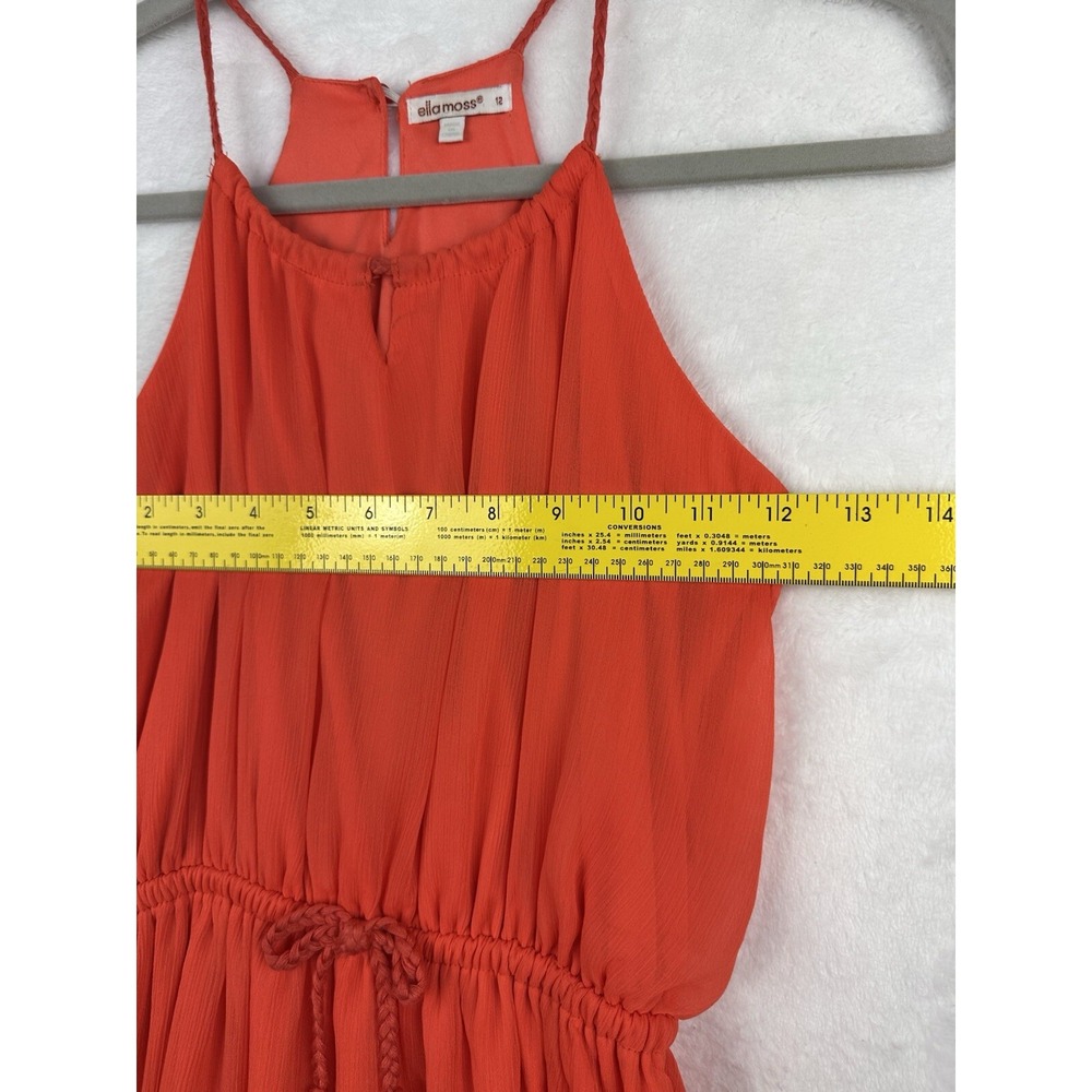 Ella Moss Womens Halter Mini Ruffle Tiered Dress Orange Size‎ XS  Girls 12 - Picture 6 of 12